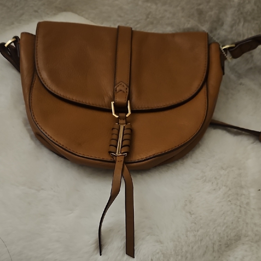 Elegant Brown Leather Crossbody Bag